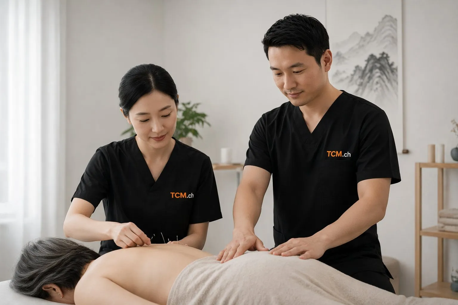 An acupuncture treatment at a TCM.ch clinic